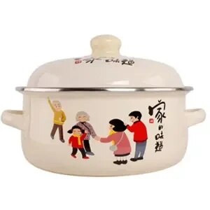 Supă și oală email autentică pentru aragaz și cu inducție, oală pentru tocană cu rezervor de ulei de porc, oală mică cu ulei fierbinte, oală dublă