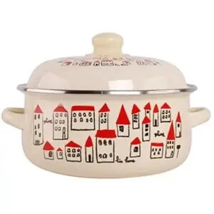 Supă și oală email autentică pentru aragaz și cu inducție, oală pentru tocană cu rezervor de ulei de porc, oală mică cu ulei fierbinte, oală dublă