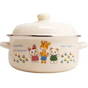 Supă și oală email autentică pentru aragaz și cu inducție, oală pentru tocană cu rezervor de ulei de porc, oală mică cu ulei fierbinte, oală dublă