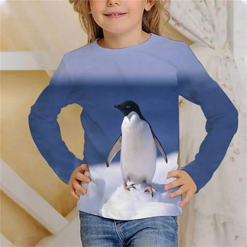 Kawaii Сладък хамстер Тениска с дълъг ръкав Дрехи за момичета Деца от 8 до 14 години Ежедневни детски тениски с принт с космати животни