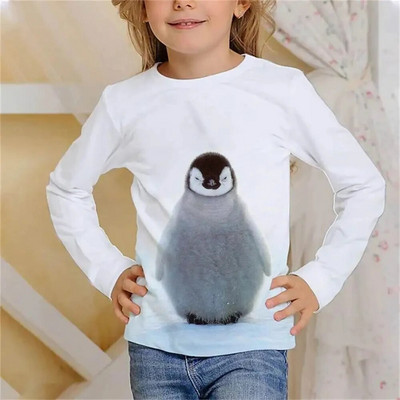 Tricou cu mânecă lungă Kawaii cu hamster drăguț Haine pentru fete, copii de la 8 până la 14 ani, păroase, imprimate cu animale, ocazional, tricou pentru copii