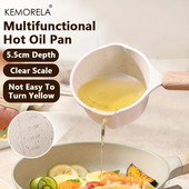 Daugiafunkcinis karšto aliejaus puodas medinė rankena Pieno puodas virimo puodas Virtuvė Keptos daržovės Karštas pienas Tinka indukcinei viryklei