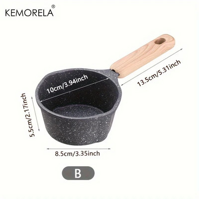 Daugiafunkcinis karšto aliejaus puodas medinė rankena Pieno puodas virimo puodas Virtuvė Keptos daržovės Karštas pienas Tinka indukcinei viryklei