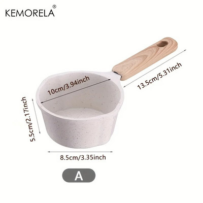 Daugiafunkcinis karšto aliejaus puodas medinė rankena Pieno puodas virimo puodas Virtuvė Keptos daržovės Karštas pienas Tinka indukcinei viryklei