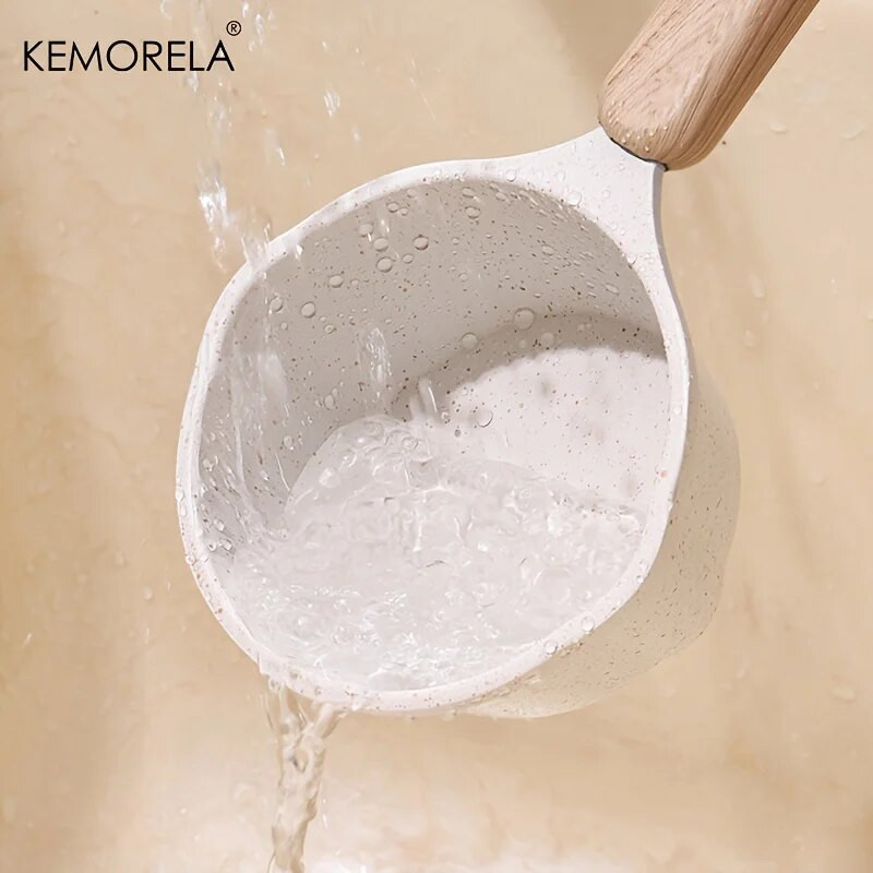 Daugiafunkcinis karšto aliejaus puodas medinė rankena Pieno puodas virimo puodas Virtuvė Keptos daržovės Karštas pienas Tinka indukcinei viryklei