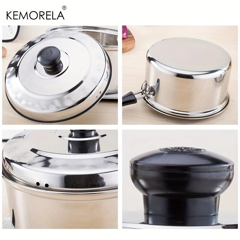 304 Κατσαρόλα από ανοξείδωτο ατσάλι με μακρύ χερούλι και παχύρρευστη κατσαρόλα γάλακτος με καπάκι Κατάλληλη για επαγωγική κουζίνα