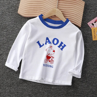 2023 őszi lányok fiúk pamut hosszú ujjú print aranyos pólók baba gyerekeknek gyerek póló