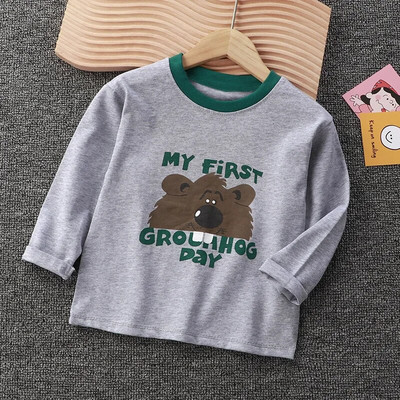 2023 őszi lányok fiúk pamut hosszú ujjú print aranyos pólók baba gyerekeknek gyerek póló