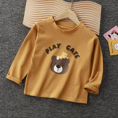 2023 őszi lányok fiúk pamut hosszú ujjú print aranyos pólók baba gyerekeknek gyerek póló