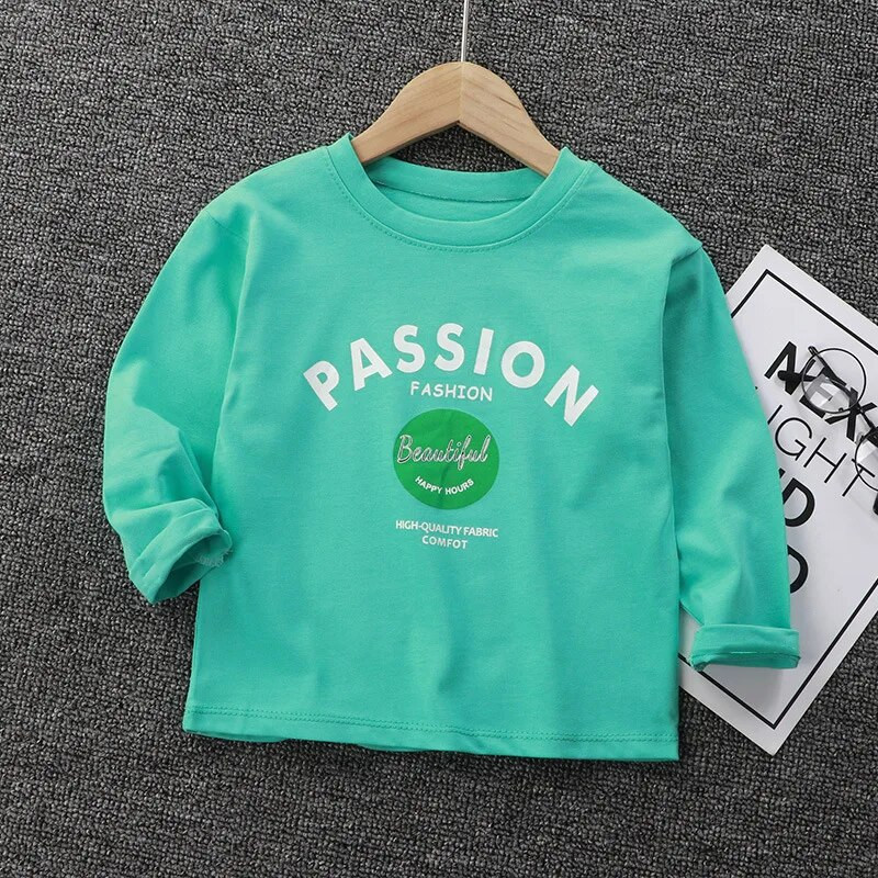 2023 őszi lányok fiúk pamut hosszú ujjú print aranyos pólók baba gyerekeknek gyerek póló