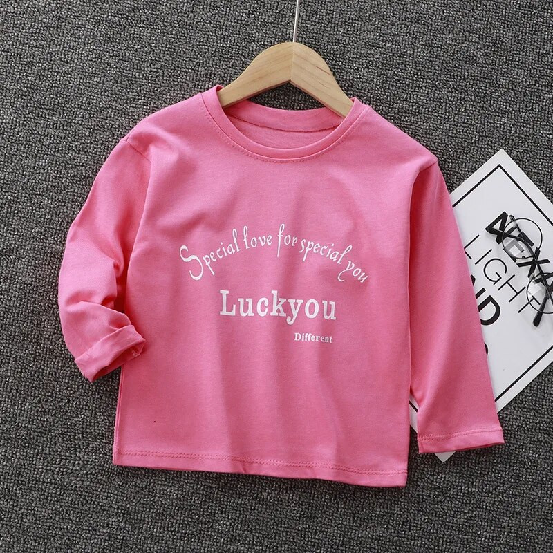 2023 őszi lányok fiúk pamut hosszú ujjú print aranyos pólók baba gyerekeknek gyerek póló