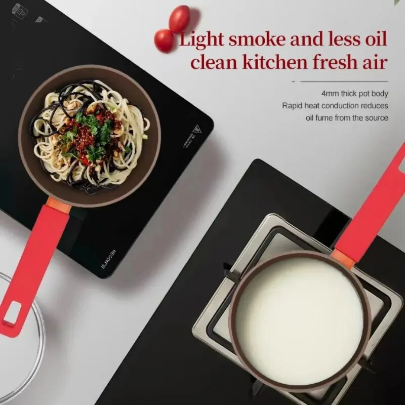 Innerwell Home Kitchen Maisto papildai kūdikiams Pieno puodo stiklinis dangtelis Be toksinų lengvo aliejaus garai Ultra platininė neprideganti viryklė