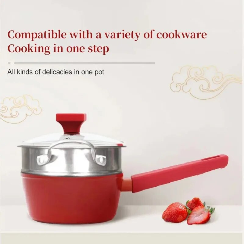 Innerwell Home Kitchen Maisto papildai kūdikiams Pieno puodo stiklinis dangtelis Be toksinų lengvo aliejaus garai Ultra platininė neprideganti viryklė