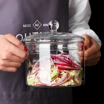 Διαφανές γυάλινη κατσαρόλα για σούπα Ανθεκτική στη θερμότητα Σούπα και κατσαρόλα Γυάλινο μπολ οικιακής χρήσης Σκεύη κουζίνας Κουζίνα αερίου Επαγωγική κουζίνα