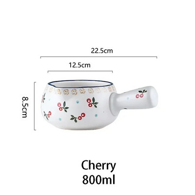 800/1000 ml Căpșuni Cireșe Tigaie Ceramică Lapte Oală Supă De Bucătărie Vase de gătit pentru fulgi de ovăz Unt Tigaie Cu gaz de lemn Foc deschis