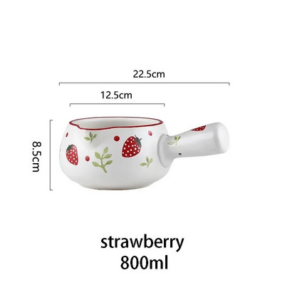 800/1000 ml Căpșuni Cireșe Tigaie Ceramică Lapte Oală Supă De Bucătărie Vase de gătit pentru fulgi de ovăz Unt Tigaie Cu gaz de lemn Foc deschis