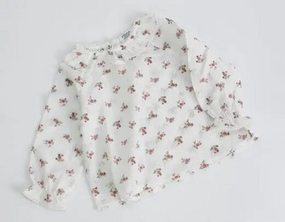 Őszi lányok pólók 0-4Y Baby Girl Hosszú ujjú Törött Virágok Póló Gyerek O-nyak Ruhák Pamut Márka Póló Tipegő Ingek