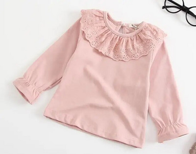 Őszi lányok pólók 0-4Y Baby Girl Hosszú ujjú Törött Virágok Póló Gyerek O-nyak Ruhák Pamut Márka Póló Tipegő Ingek