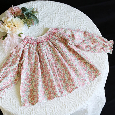 Őszi lányok pólók 0-4Y Baby Girl Hosszú ujjú Törött Virágok Póló Gyerek O-nyak Ruhák Pamut Márka Póló Tipegő Ingek