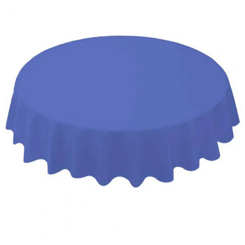 84-инчова кръгла едноцветна покривка за еднократна употреба PE пластмасова водоустойчива покривка за маса за парти за рожден ден Декорация на плат за бюро