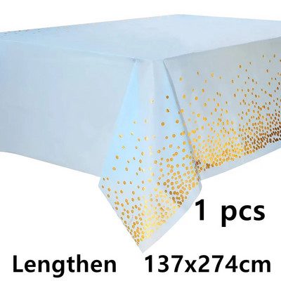 137*274cm Față de masă din aur trandafir Husă de masă cu puncte aurii/argintii pentru adulți Rechizite pentru petreceri La mulți ani Decorațiuni de nuntă