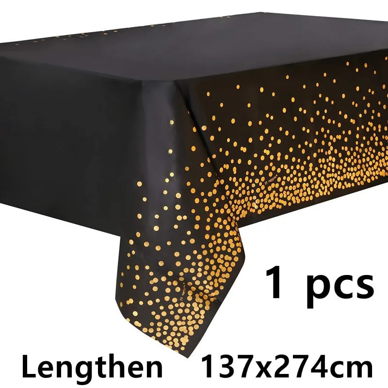 137*274cm Față de masă din aur trandafir Husă de masă cu puncte aurii/argintii pentru adulți Rechizite pentru petreceri La mulți ani Decorațiuni de nuntă