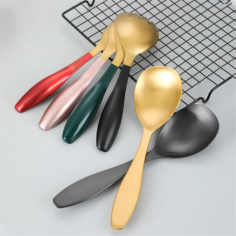 304 Σαλάτα από ανοξείδωτο ατσάλι Πιρούνι κουταλιού Μεγάλη σέσουλα φαγητού δημόσιας σερβιρίσματος για μπουφέ Ξενοδοχείου Σπίτι Κουζινικά σκεύη Αξεσουάρ κουζίνας