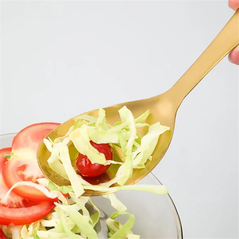 304 Σαλάτα από ανοξείδωτο ατσάλι Πιρούνι κουταλιού Μεγάλη σέσουλα φαγητού δημόσιας σερβιρίσματος για μπουφέ Ξενοδοχείου Σπίτι Κουζινικά σκεύη Αξεσουάρ κουζίνας