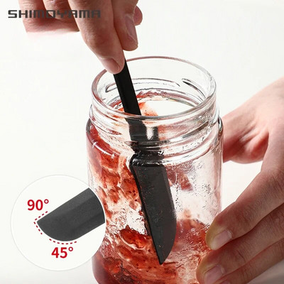 SHIMOYAMA Spatulă din silicon pentru gem Bucătărie Raclătorie pentru sticlă adâncă Cremă de bucătărie pentru amestecarea prăjiturii Spatule de calitate alimentară cu mâner lung