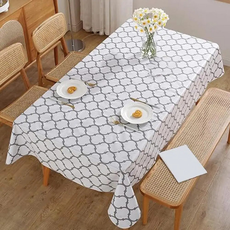 Lengvai prižiūrimas, atsparus išsiliejimui stalo viršelis Vandeniui atspari spausdinimo staltiesė, skirta naudoti lauke Daugkartinis stačiakampis valgomojo stalas
