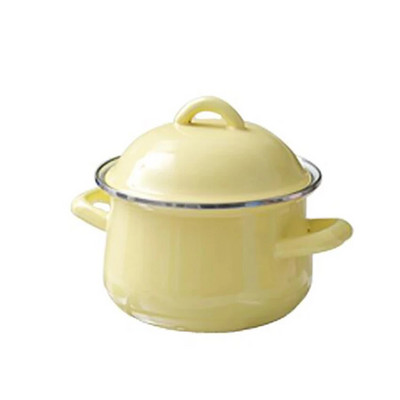 1 vnt. 16 cm 1,5 l emalio puodai su dangteliu Daugiafunkcis virtuvės virimo pieno sriubos puodas kūdikių maistui košės puodai Virtuvės įrankiai