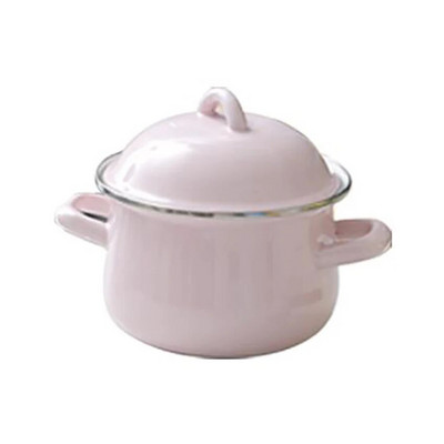 1 vnt. 16 cm 1,5 l emalio puodai su dangteliu Daugiafunkcis virtuvės virimo pieno sriubos puodas kūdikių maistui košės puodai Virtuvės įrankiai