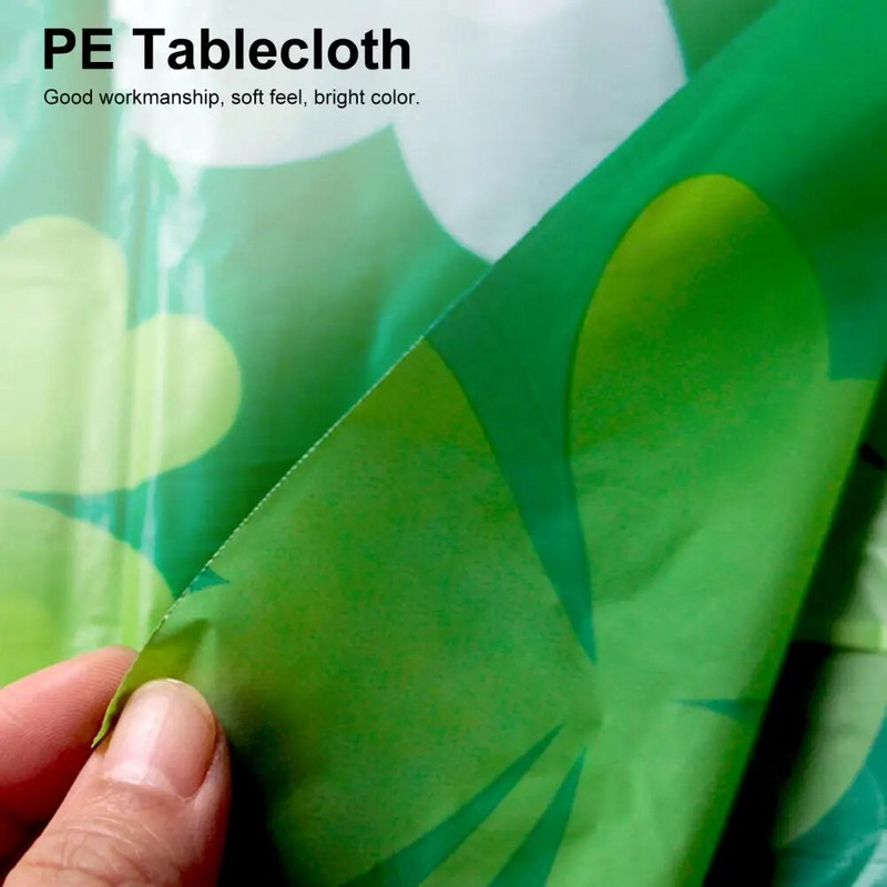 Shamrock staltiesė vandeniui atspari šventinė plastikinė stalo danga Stačiakampė valgomojo staltiesė Šv. Patriko dienos vakarėliui