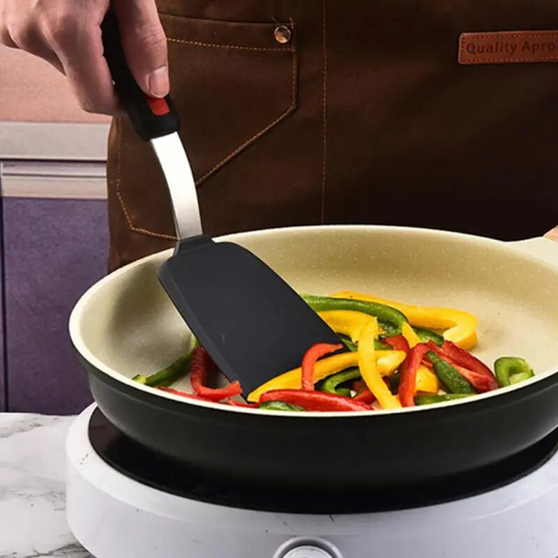 Kepimo mentelė, neprideganti išpjova, virtuvės reikmenys, mentele, kastuvas nerūdijančio plieno silikono kepsnių mentelė KitchenFlip