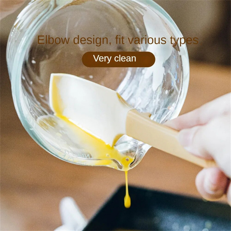 1vnt Silikoninė mentelė karščiui atspari lanksti mentele ilga rankena sviesto maišytuvas Maisto klasės guminis pyragas mentele virtuvės įrankiai