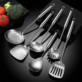 1 buc. Spatulă de gătit din oțel inoxidabil 304, lopată, strecurătoare, orez, lingură pentru supă, îngroșată, anti-opărire, ustensile de bucătărie, accesorii pentru vase de gătit
