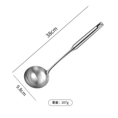 1 buc. Spatulă de gătit din oțel inoxidabil 304, lopată, strecurătoare, orez, lingură pentru supă, îngroșată, anti-opărire, ustensile de bucătărie, accesorii pentru vase de gătit