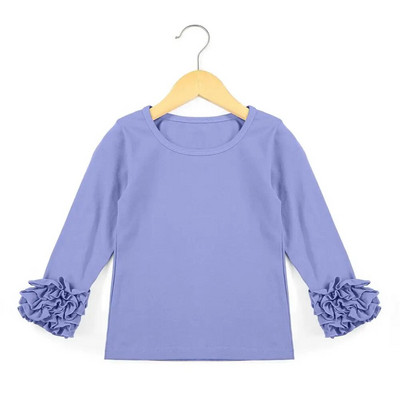 butik pamut hosszú ujjú babaingek fodros alkalmi fehér őszi pólók egyszínű gyerek lány pólók