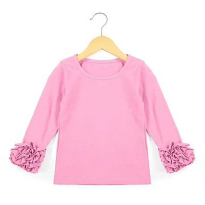 butik pamut hosszú ujjú babaingek fodros alkalmi fehér őszi pólók egyszínű gyerek lány pólók