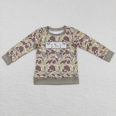 Nagyker kisgyermek Camo pulóver hosszú ujjú Mama fiú lány ing gyerekeknek ruházat gyerek hímző pólók