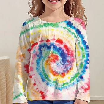 Love Tie Dye Vortex Κοριτσίστικα Ρούχα για Παιδιά Από 8 έως 12 Ετών Παιδική Ρούχα Μπλουζάκι Μακρυμάνικο Μπλουζάκια Εφήβων Φθινόπωρο