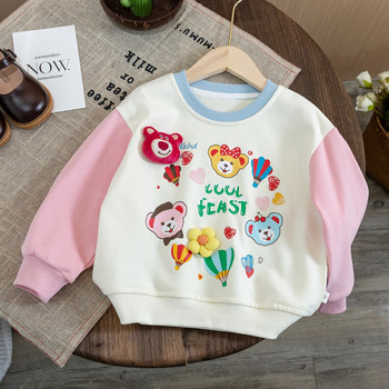 Суичър за момичета Пуловер с дълги ръкави за деца Детски ризи с анимационен принт 2023 Пролет Есен Дрехи в корейски стил