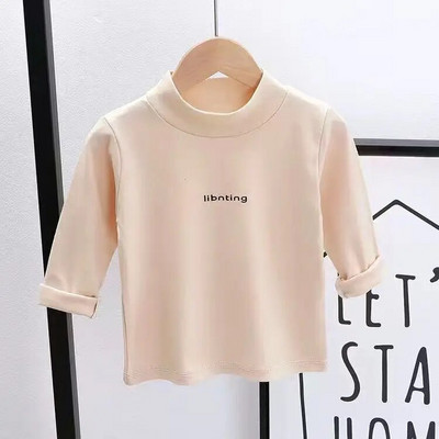 Toamnă Iarnă Copii Copii Băieți Fete Tricouri Topuri cu gât rotic Solid cu mânecă lungă Cămăși cu fundul polar Tricouri pentru copii