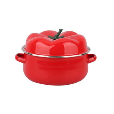 1,7 l / 2,5 l porcelianinis emaliuotas puodas raudonų pomidorų puodas makaronams virti Tinkamas indukcinės viryklės sriubos puodas