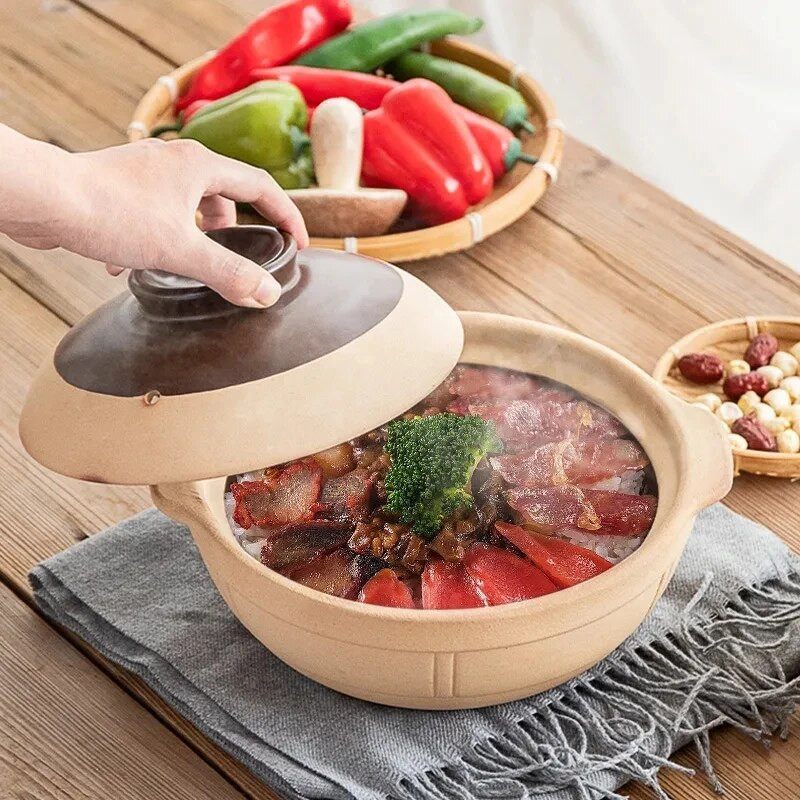 1 db 500 ml-es rakott bográcsos edény kerámia főzőedény tetővel (választékos színben) Koreai edények főzéshez edénykészlet