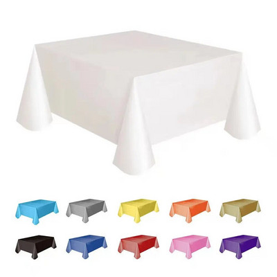 Față de masă de unică folosință din plastic, de culoare solidă, petrecere de aniversare, nuntă, față de masă de Crăciun, șervețele pentru decorare față de masă dreptunghiulară