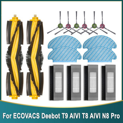 HEPA filtra sānu birste Galvenā suka Mopu lupatiņas priekš ECOVACS Deebot T9 AIVI T8 AIVI N8 Pro 920 950 Putekļsūcējs Rezerves daļas