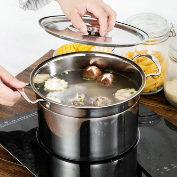 Κατσαρόλα για σούπα από ανοξείδωτο ατσάλι Κατσαρόλα Stew Pot Soup Home Induction Cooker Pot with Kad Lard Tank Tank Spice Bot Miso Instant Pot Kitchen