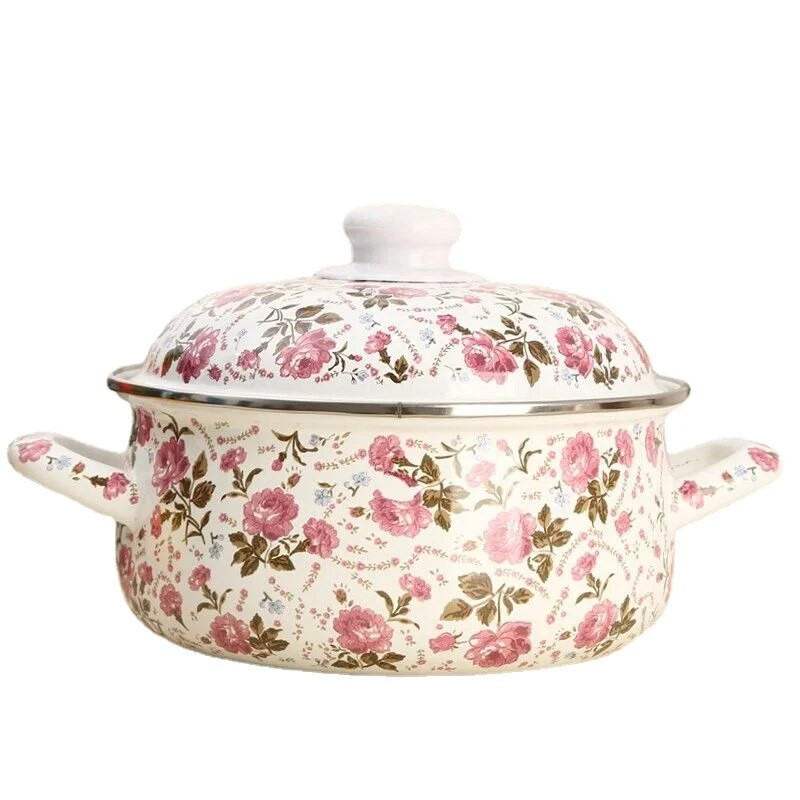 Puodai Puodai sriubai Porcelianiniai emaliuoti stori virtuvės priedai Dujinė viryklė Bendras naudojimas Kasdienis gaminimas Indai Lengvas valymas