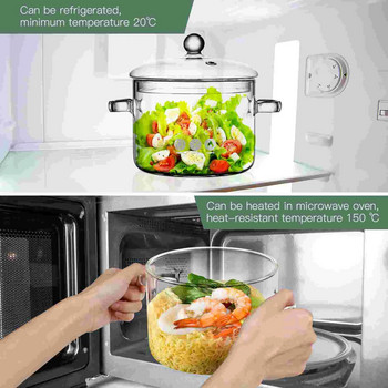 Стъклена тенджера за готвене на супа Прозрачна домакинска юфка с високо съдържание на боросиликат